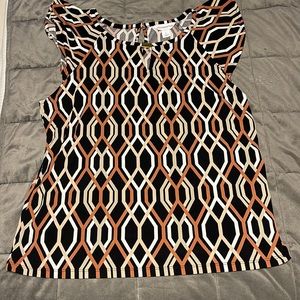 NWT liz Claiborne flutter sleeve blouse/shell size L